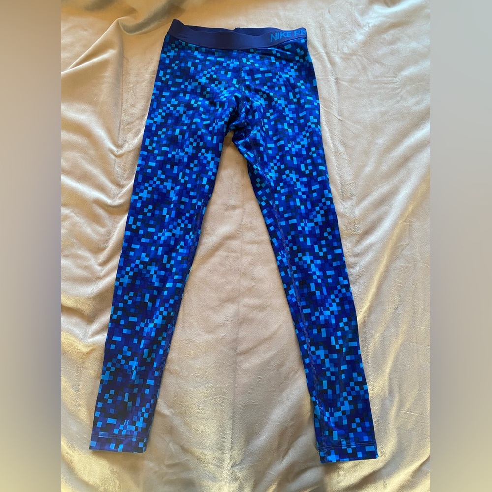 Nike Pro Dri-FIT Bright Blue Women’s Running Yoga Crossfit Leggings Sz Med